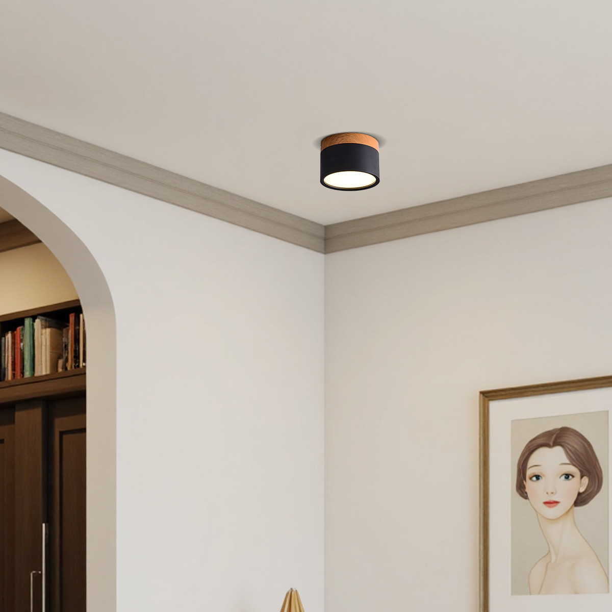 Nordic Black Ceiling Light Cylinder for Living Room