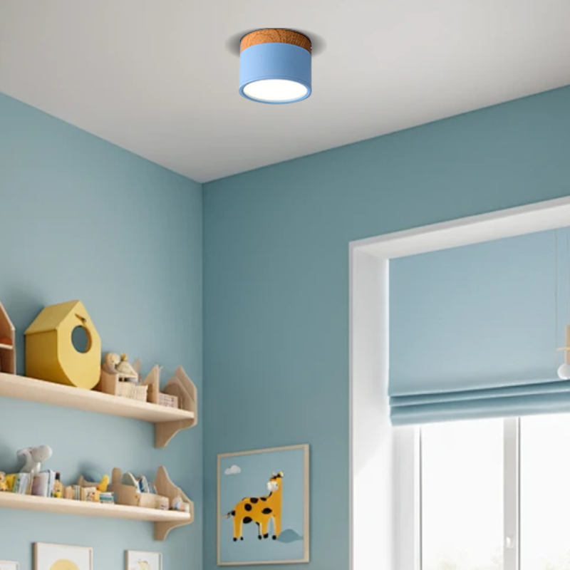Nordic Blue Ceiling Light Cylinder Hallway