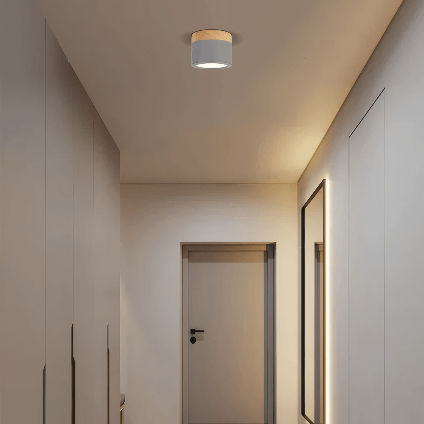 Nordic Gray Ceiling Light Cylinder Hallway