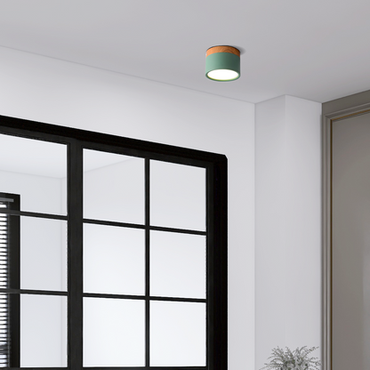 Nordic Green Ceiling Light Cylinder for Living Room