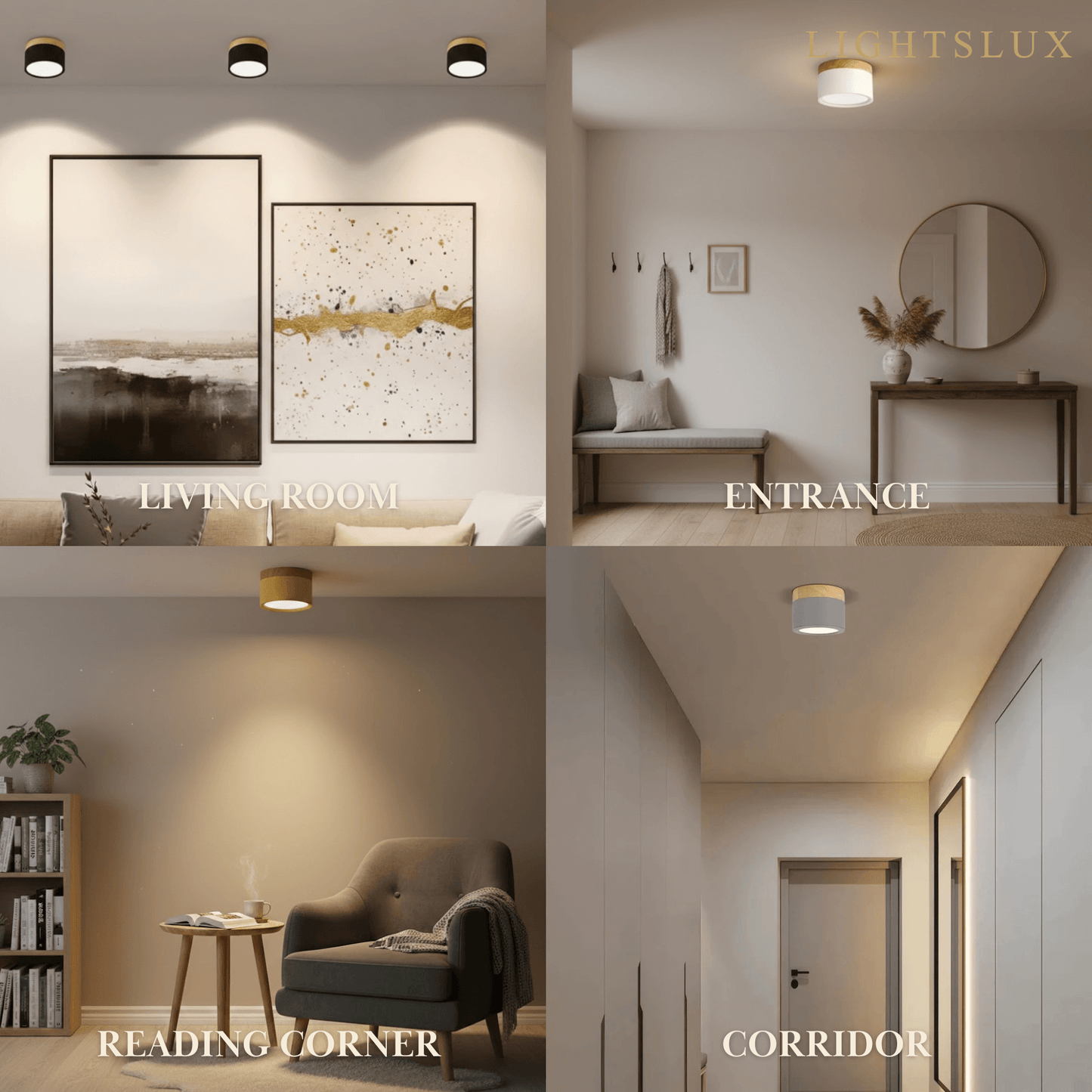 Morandia Nordic LED Ceiling Light Cylinder - Metal/Wood for Hallway