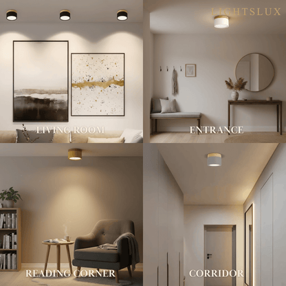 Morandia Nordic LED Ceiling Light Cylinder - Metal/Wood for Hallway