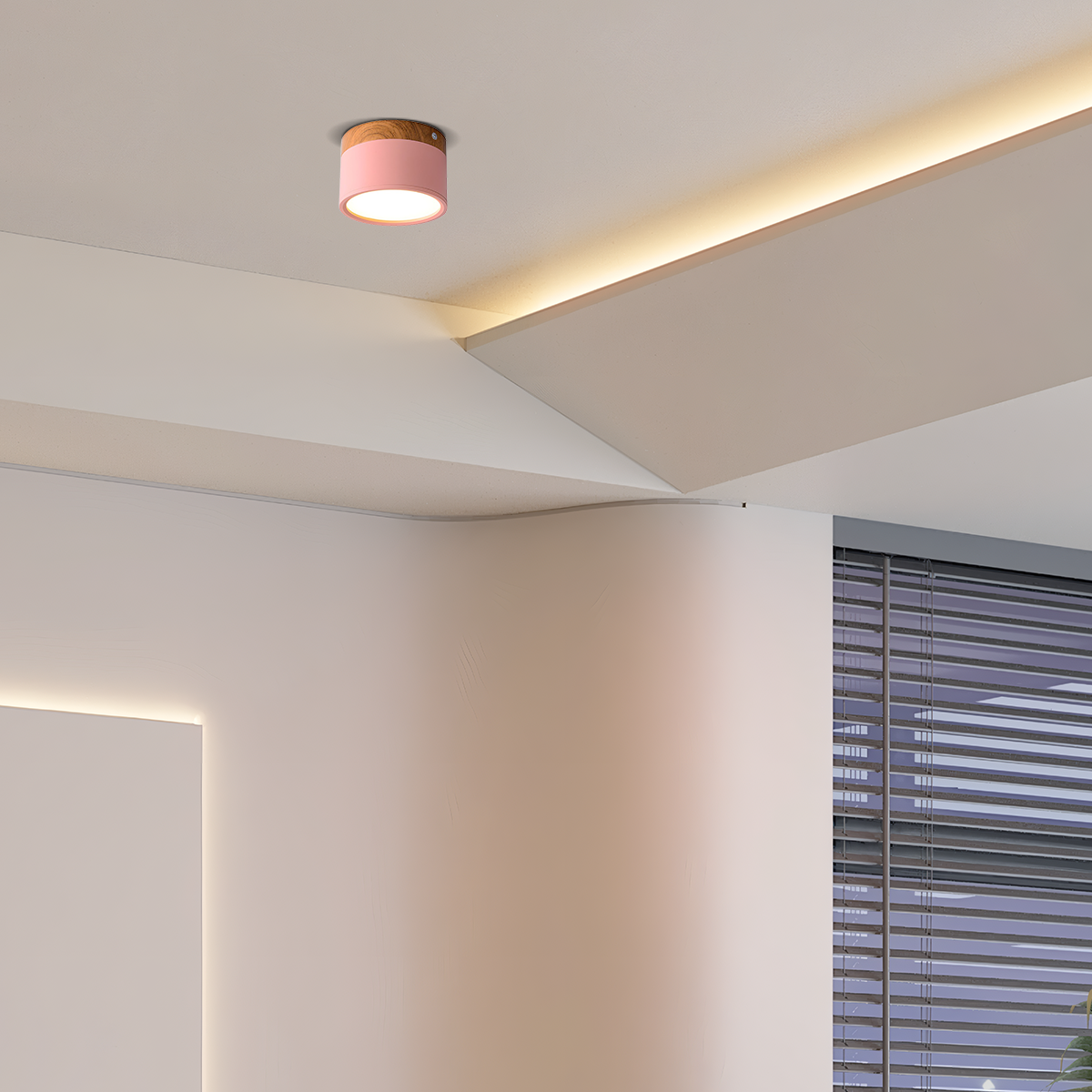 Nordic Pink Ceiling Light Cylinder for Living Room