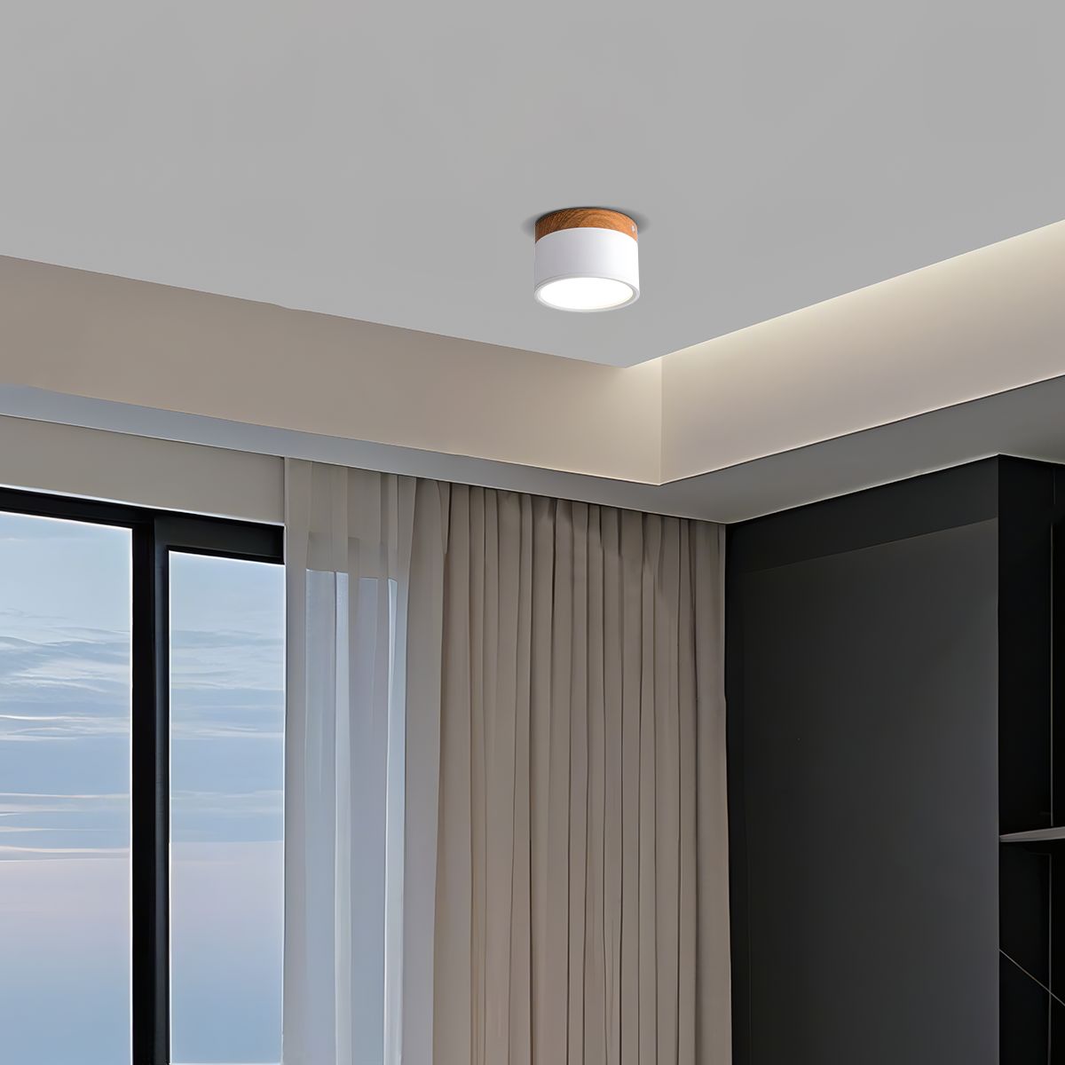 Nordic White Ceiling Light Cylinder for Living Room