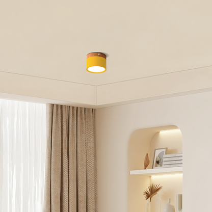 Nordic Yellow Ceiling Light Cylinder for Living Room
