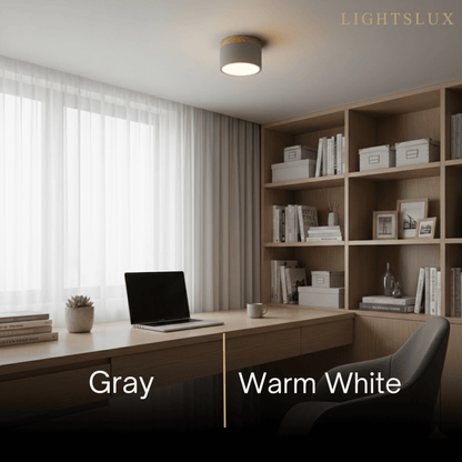 Morandia Nordic LED Ceiling Light Cylinder - Metal/Wood for Hallway