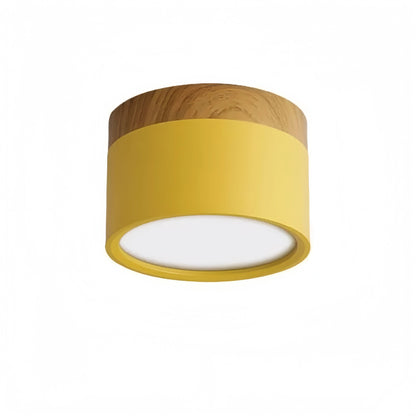 Morandia Nordic LED Ceiling Light Cylinder - Metal/Wood for Hallway