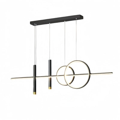 Arcato Modern Geometric Pendant Light — Black/White Metal & Acrylic Dining Room