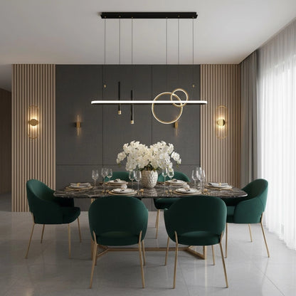 Pendant Light — Black/Gold Metal & Acrylic Dining Room
