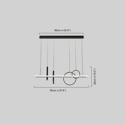 Modern Geometric Pendant Light Dimension