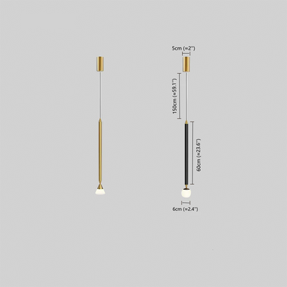 Arcato Modern Metal Pendant Light - Linear Black/Gold Bedroom