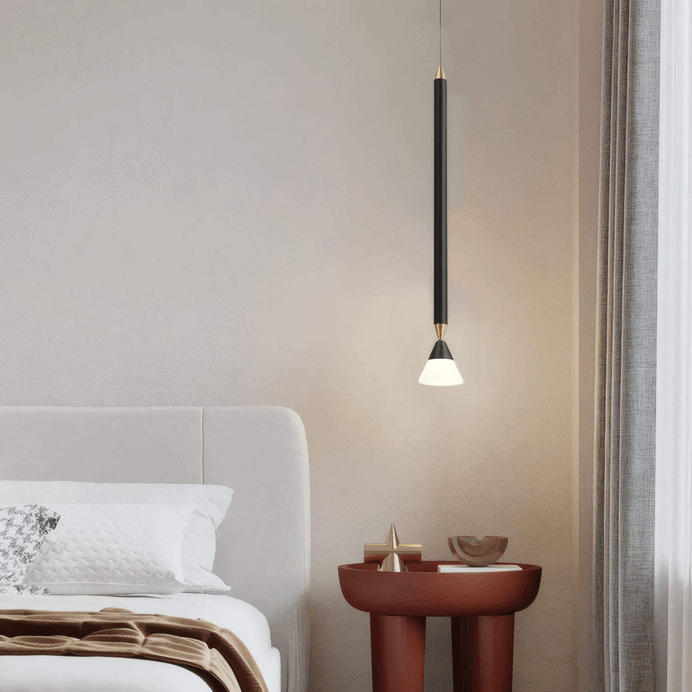 Pendant Light - Linear Black/Gold Bedroom
