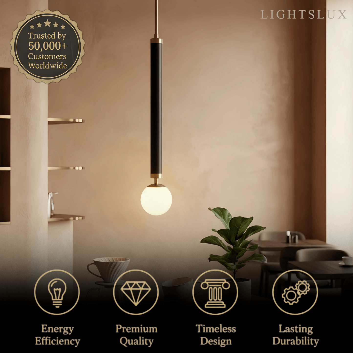 Modern Metal Pendant Light - Linear