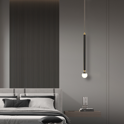 Arcato Modern Metal Pendant Light - Linear Black/Gold Bedroom