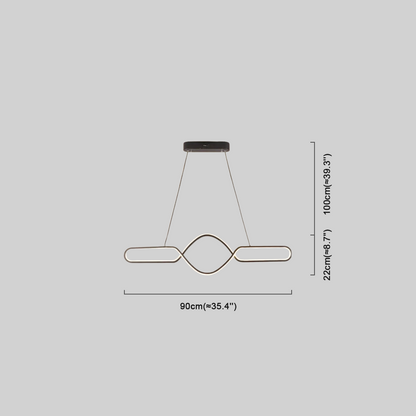 Pendant Light — Black Metal & Silica Gel Cross Linear