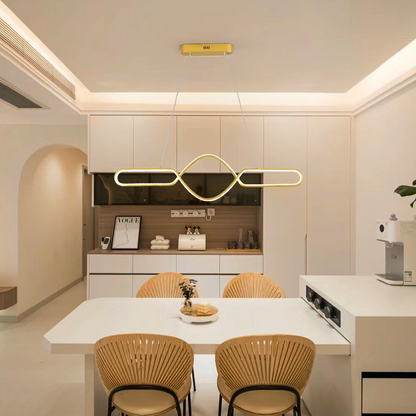 Pendant Light — Black Metal & Silica Gel Cross Linear