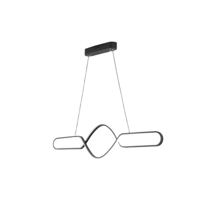 Arcato Minimalist Dimmable Pendant Light — Black Metal & Silica Gel Cross Linear Dining Room