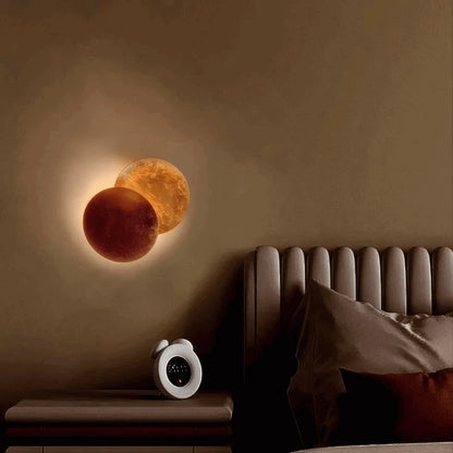 Lunara Nordic Moon LED-Wandleuchte – Metall Gold/Rotkupfer für Schlafzimmer