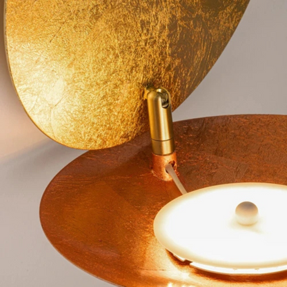 Lunara Nordic Moon LED Wall Lamp – Metal Gold/Red Copper for Bedroom
