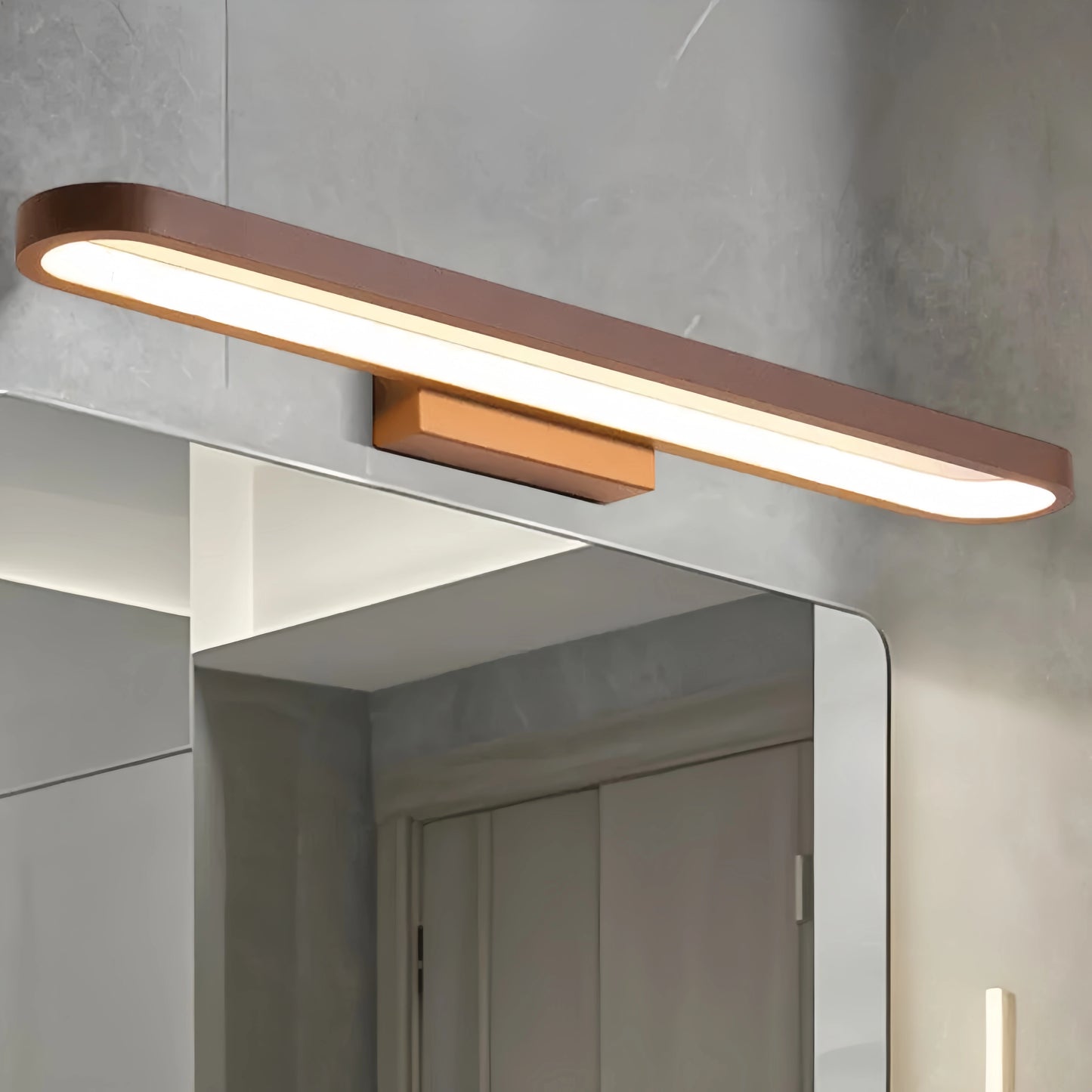 Arcato Modern Elliptical Wall Lamp – Black or Coffee Metal for Bathroom/Bedroom