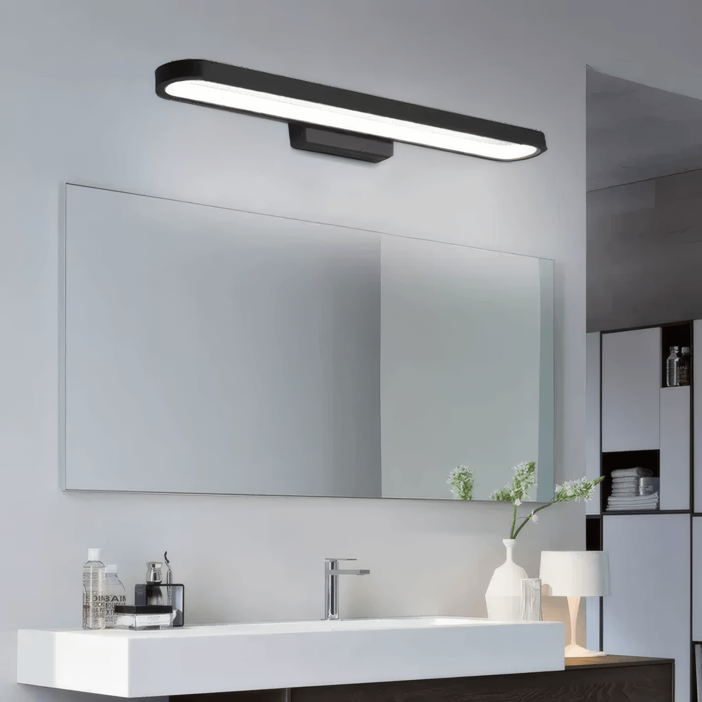 Modern Black Mirror light Elliptical for Bathroom