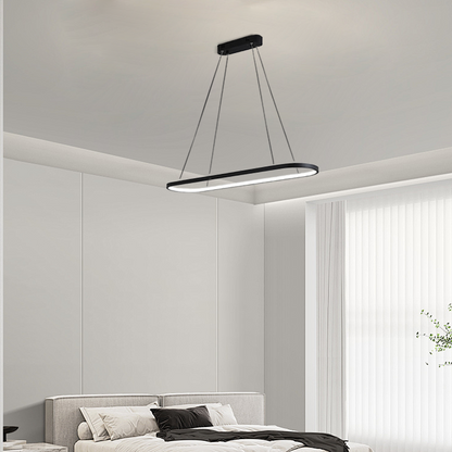 Modern Black Oval Pendant Light for Bedroom