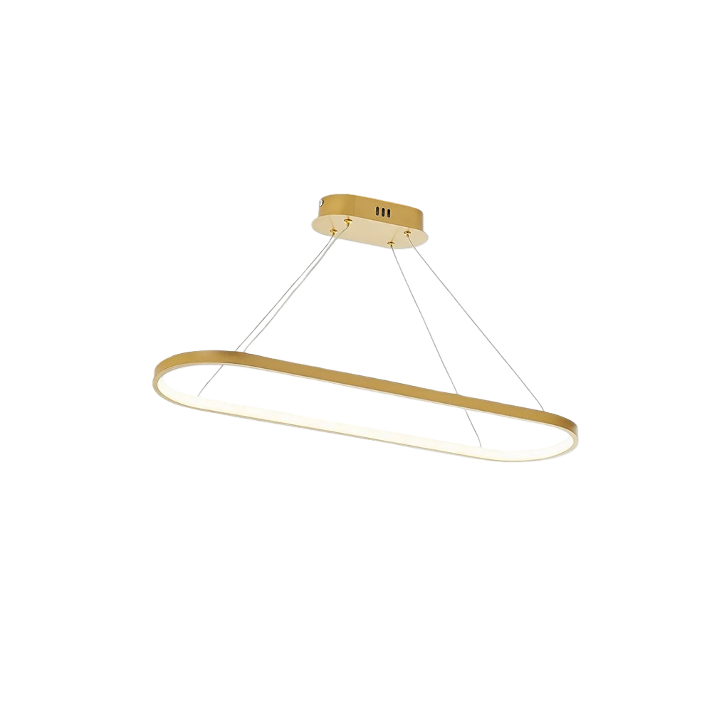 Arcato Modern Oval Pendant Light - White/Black/Gold Metal for Dining Room