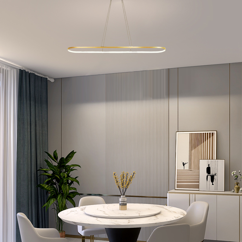 Modern Gold Oval Pendant Light for Dining Room
