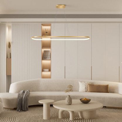Modern Gold Oval Pendant Light for  Living Room