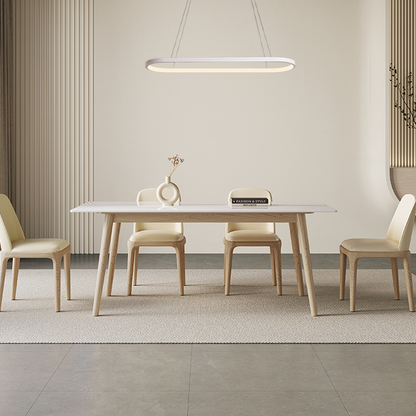 Modern White Oval Pendant Light for Dining Rom