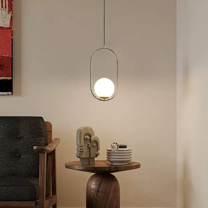  Modern Gold Oval Pendant Light for Living Room