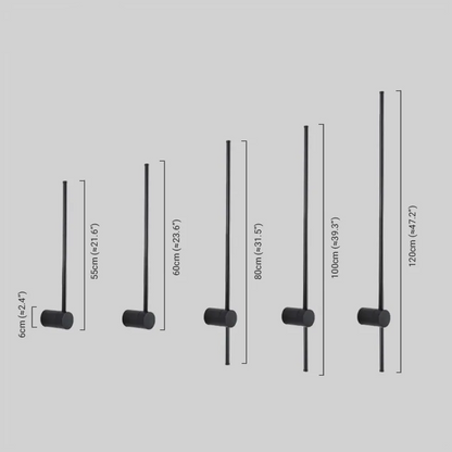 Minimalist Linear Black Wall Lamp with 4 Sizes