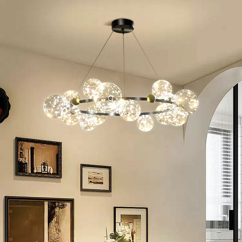 Modern bubble LED pendant light above the table