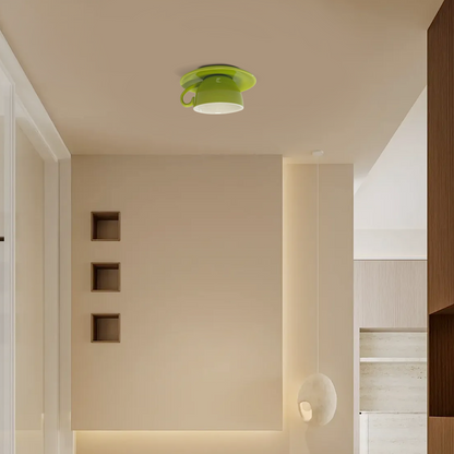 Vivara Art Deco Ceramic Ceiling Light - 7-Color Options Cup Design for Bedroom