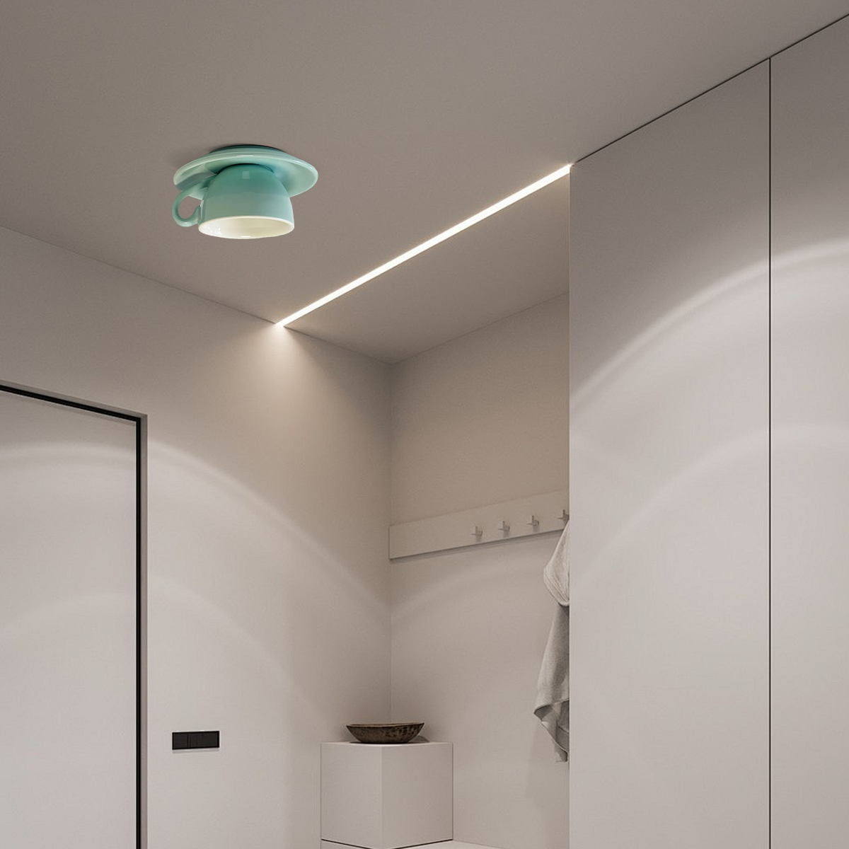 Vivara Art Deco Ceramic Ceiling Light - 7-Color Options Cup Design for Bedroom