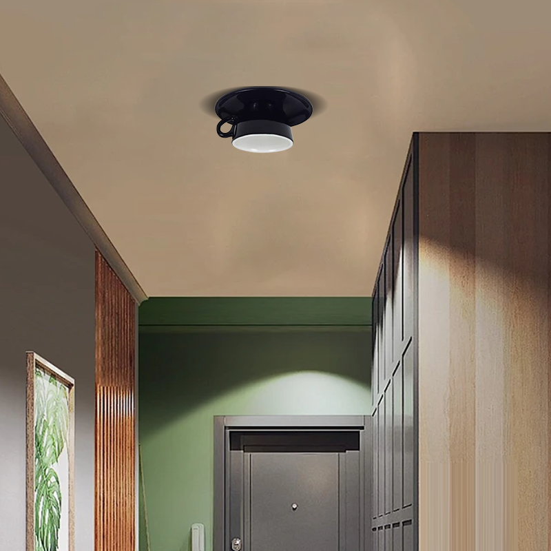 Black Art Deco Ceramic Ceiling Light for Bedroom