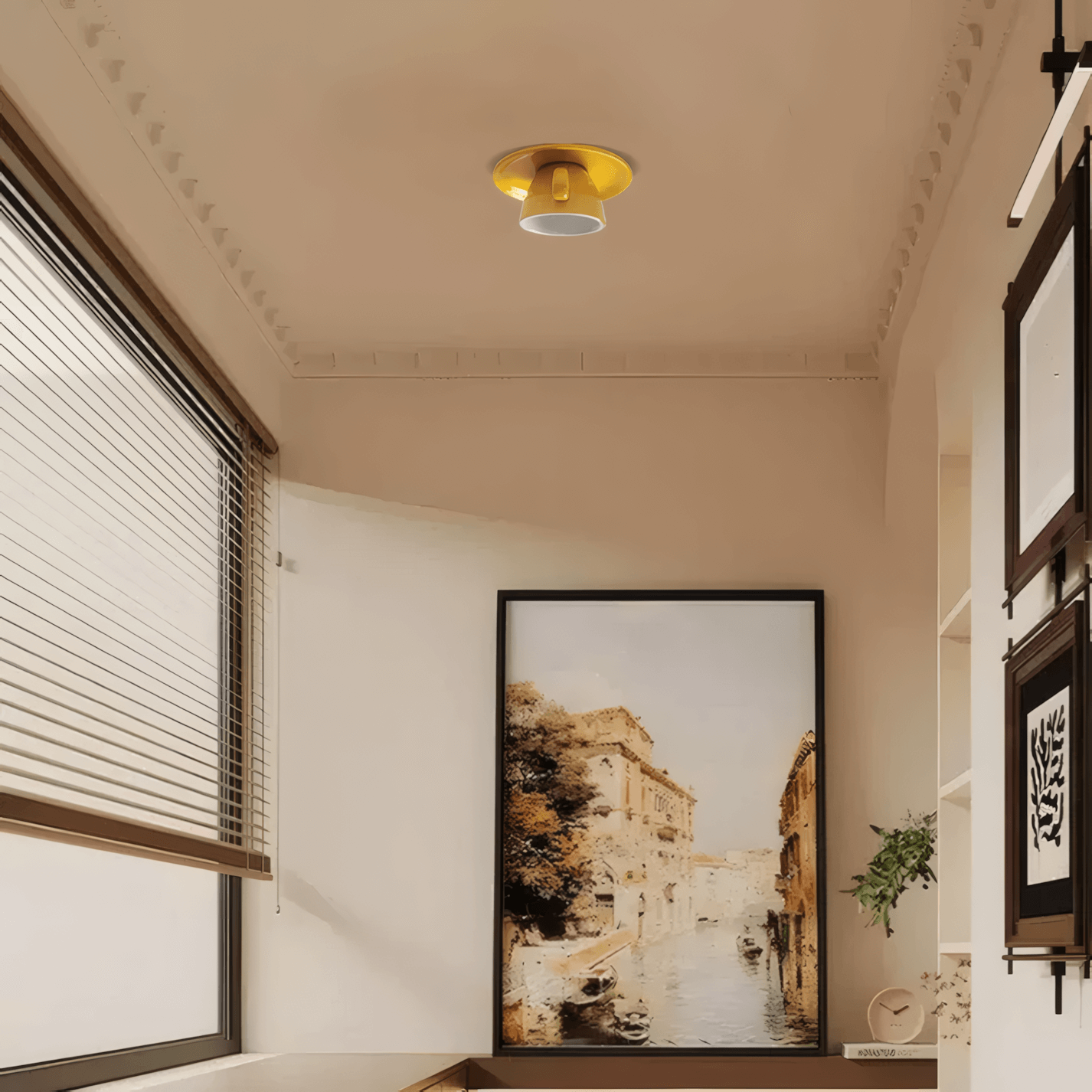 Black Art Deco Ceramic Ceiling Light for Bedroom