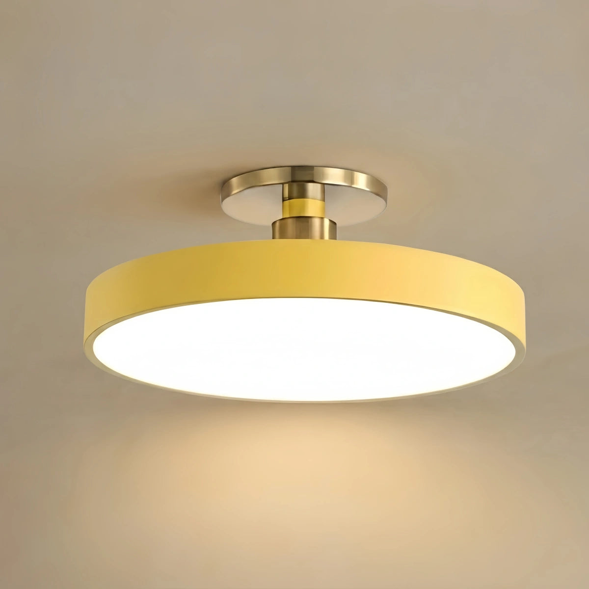 Modern Flush Mount Ceiling Light – Black and Gold LED Lamp for Living Room