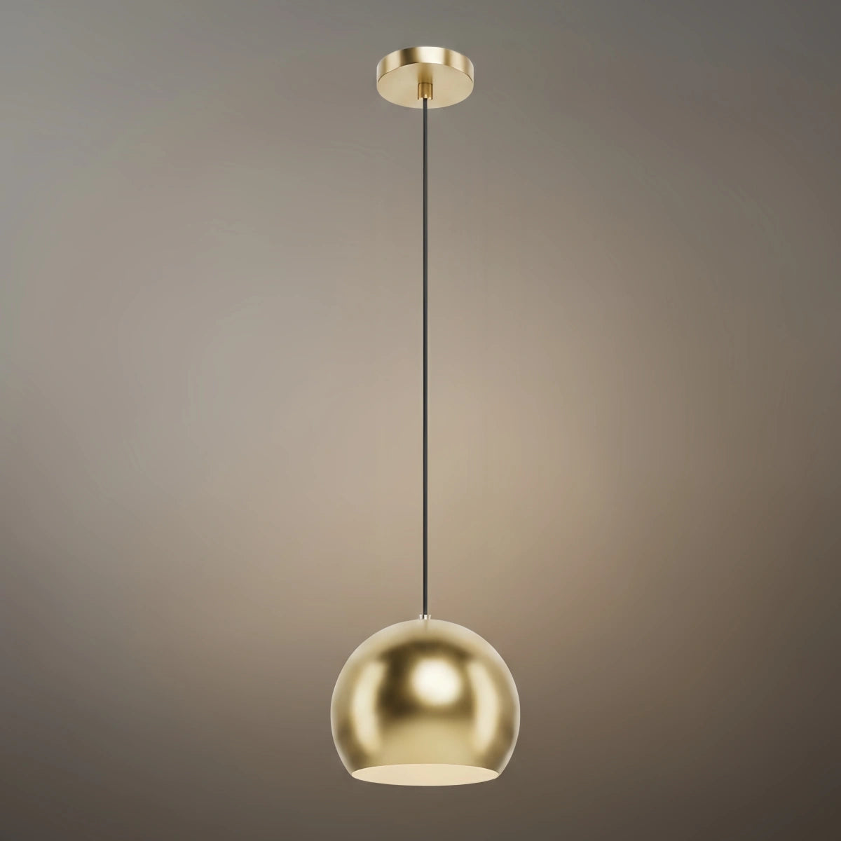 Excelis Modern Dome Pendant Light – Brushed Gold/Matte Black for Kitchen Island