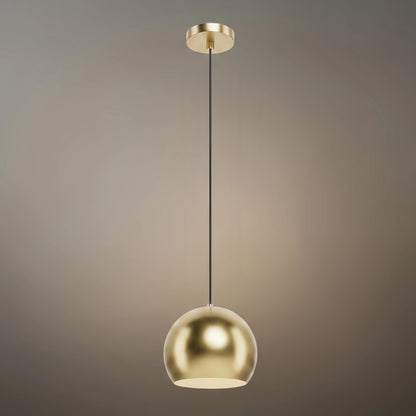 Excelis Modern Dome Pendant Light – Brushed Gold/Matte Black for Kitchen Island