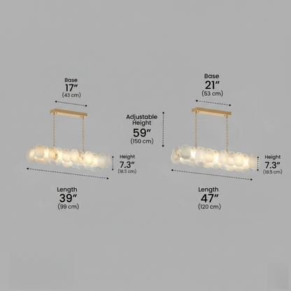 Excelis Alabaster Petal Pendant Light – Solid Brass Frame Brushed Gold Finish Kitchen island