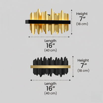 Excelis Modern Linear Icicle Wall Sconce – Black/Polished Gold Iron & Steel for Living Room