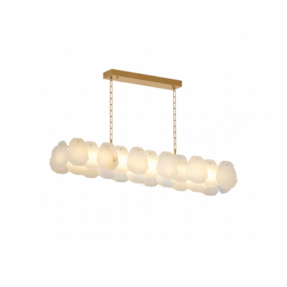Excelis Alabaster Petal Pendant Light – Solid Brass Frame Brushed Gold Finish Kitchen island