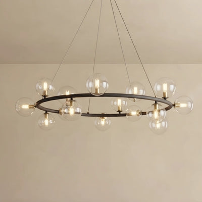 Nebula Art Deco Gold Chandelier - Metal Frame with Bubble Design for Living Room