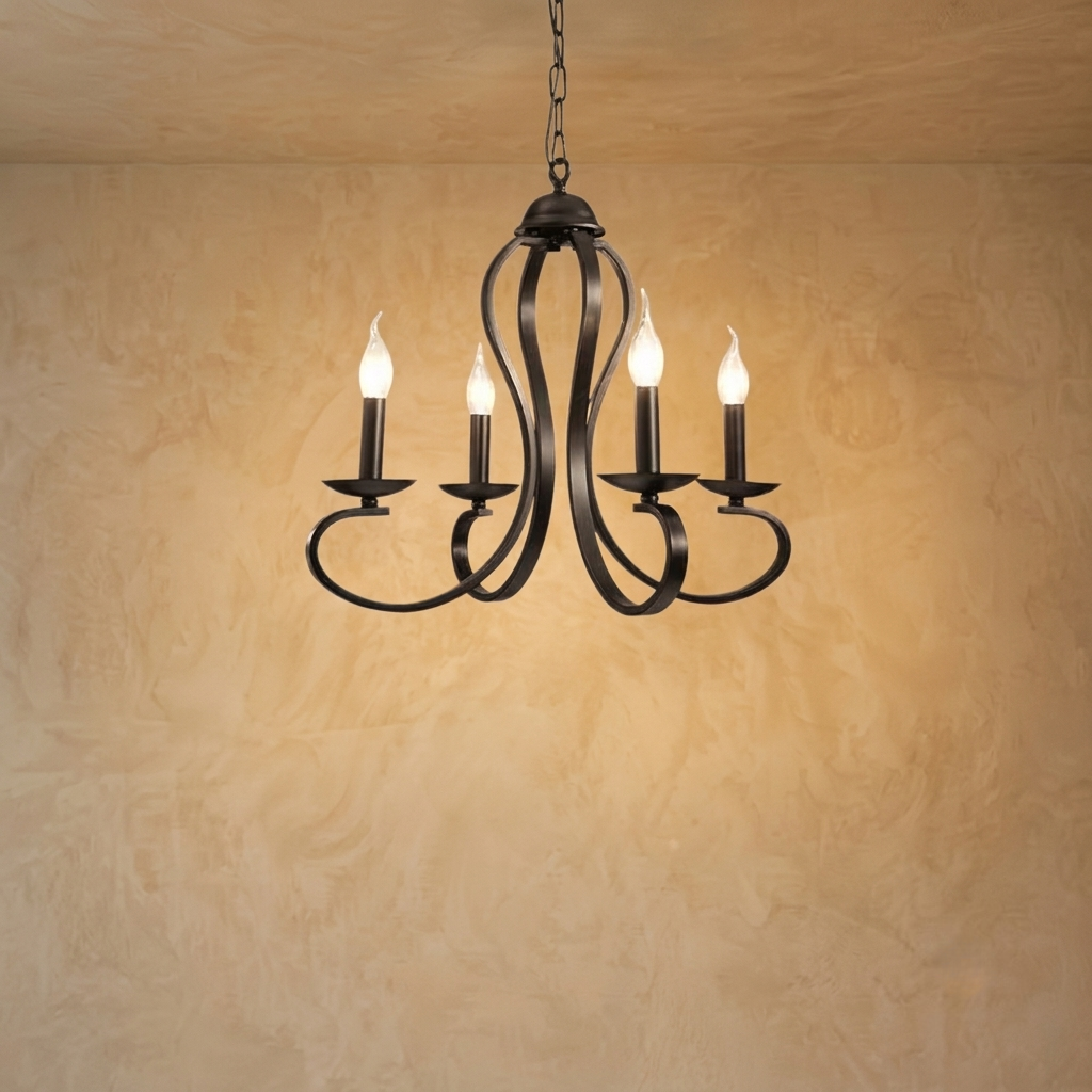 Lámpara de araña vintage Excelis con múltiples luces metálicas para comedor/sala de estar