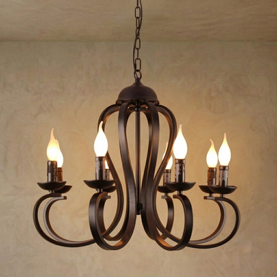 Lámpara de araña vintage Excelis con múltiples luces metálicas para comedor/sala de estar