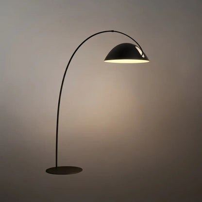 Velora Modern Black Floor Lamp – Metal Curved Design for Living Room