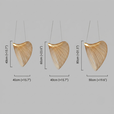 Lámpara colgante Zenno Art Deco - Diseño irregular de madera para comedor