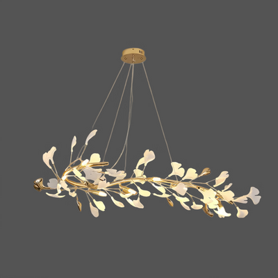 Lámpara de araña Excelis Art Déco - Cerámica/Metal dorado para sala de estar