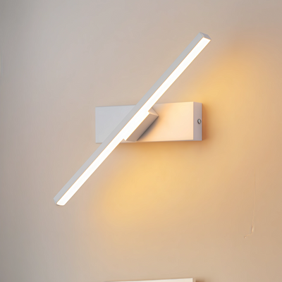 Lámpara de pared lineal moderna Arcato – Accesorio de metal blanco y negro para dormitorio